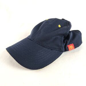 McDonald's Employee Uniform Hat Navy Mesh Adjustable Cap Golden Arches Work Hat
